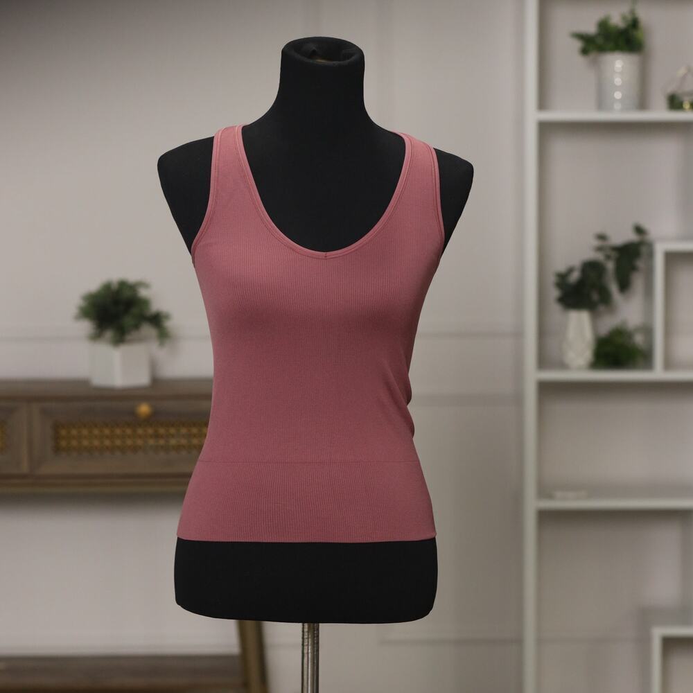 Athleta Aurora V-Neck Ribbed Tank – Mauve – Size XS/TP – NWT